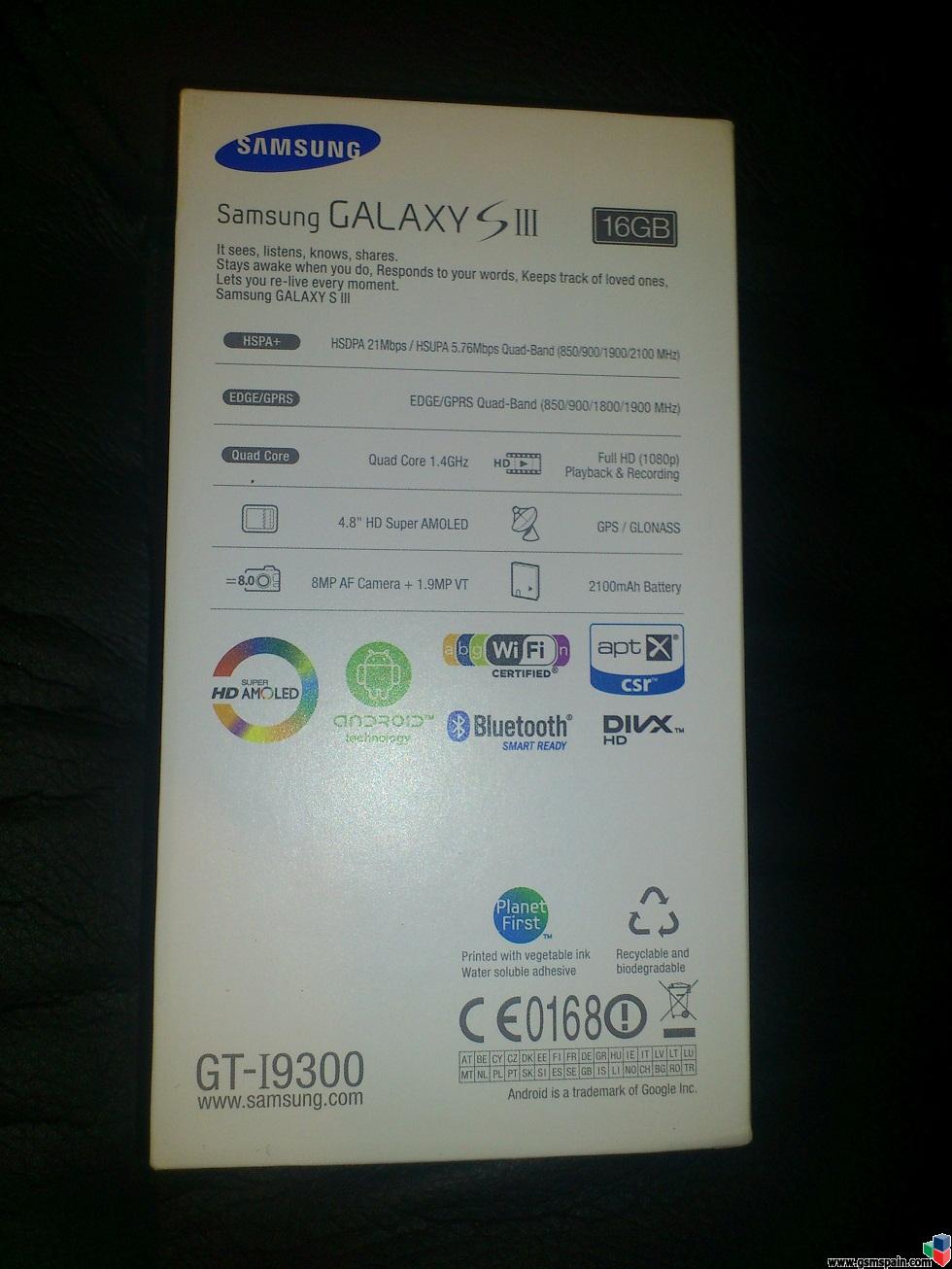 [VENDO] <<< Samsung Galaxy S3 blanco libre precintado. Con factura. Ultimo!!! >>>