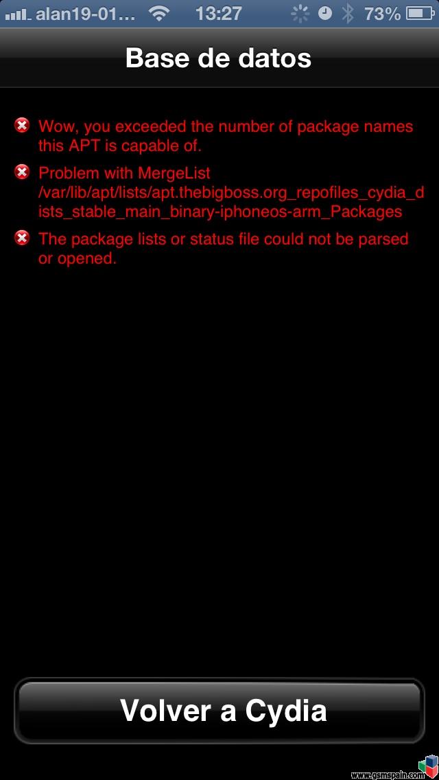 PROBLEMA: cydia no muestra los paquetes instalados