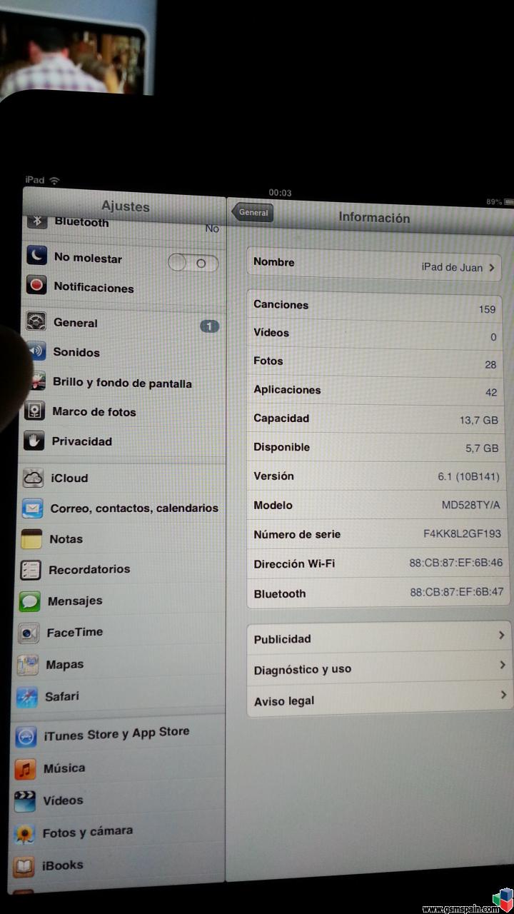 [vendo] Ipad Mini Color Negra 16gb Wifi 1 Mes De Uso 220