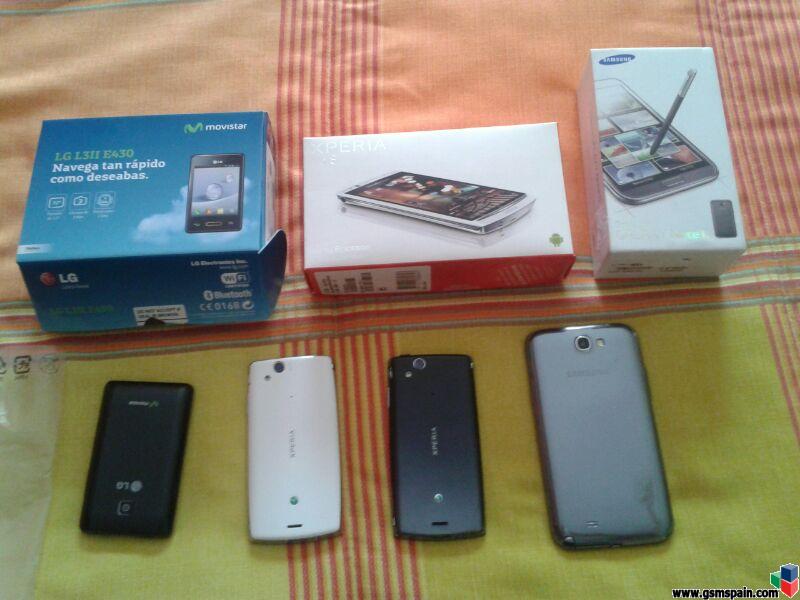 [VENDO] GAlaxy Note II libre, Galaxy S plus,  Xperia ARC S, LG L3 II, y ms....