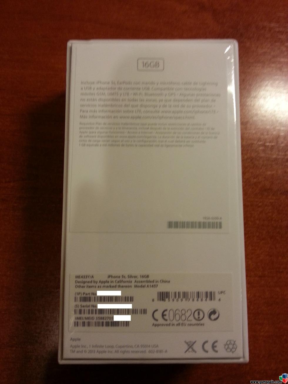 [VENDO] <<<<  Apple iPhone 5S 16Gb silver nuevo PRECINTADO con factura !!! >>&g