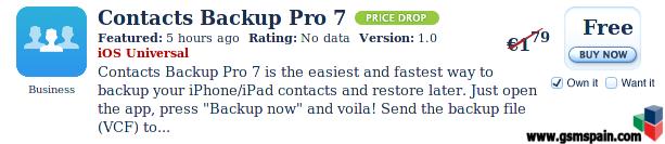 [APP GRATIS] Contacts Backup Pro 7