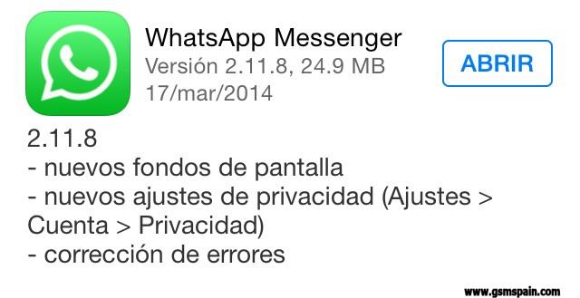 [APP] Actualizacin Whatsapp 2.11.8