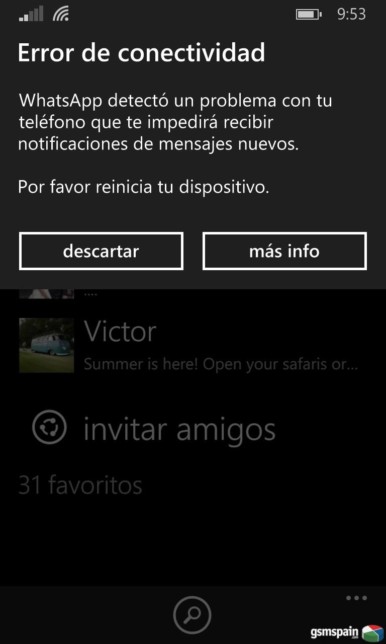 [PROBLEMA] Error de Conectividad con WhatsApp y WP