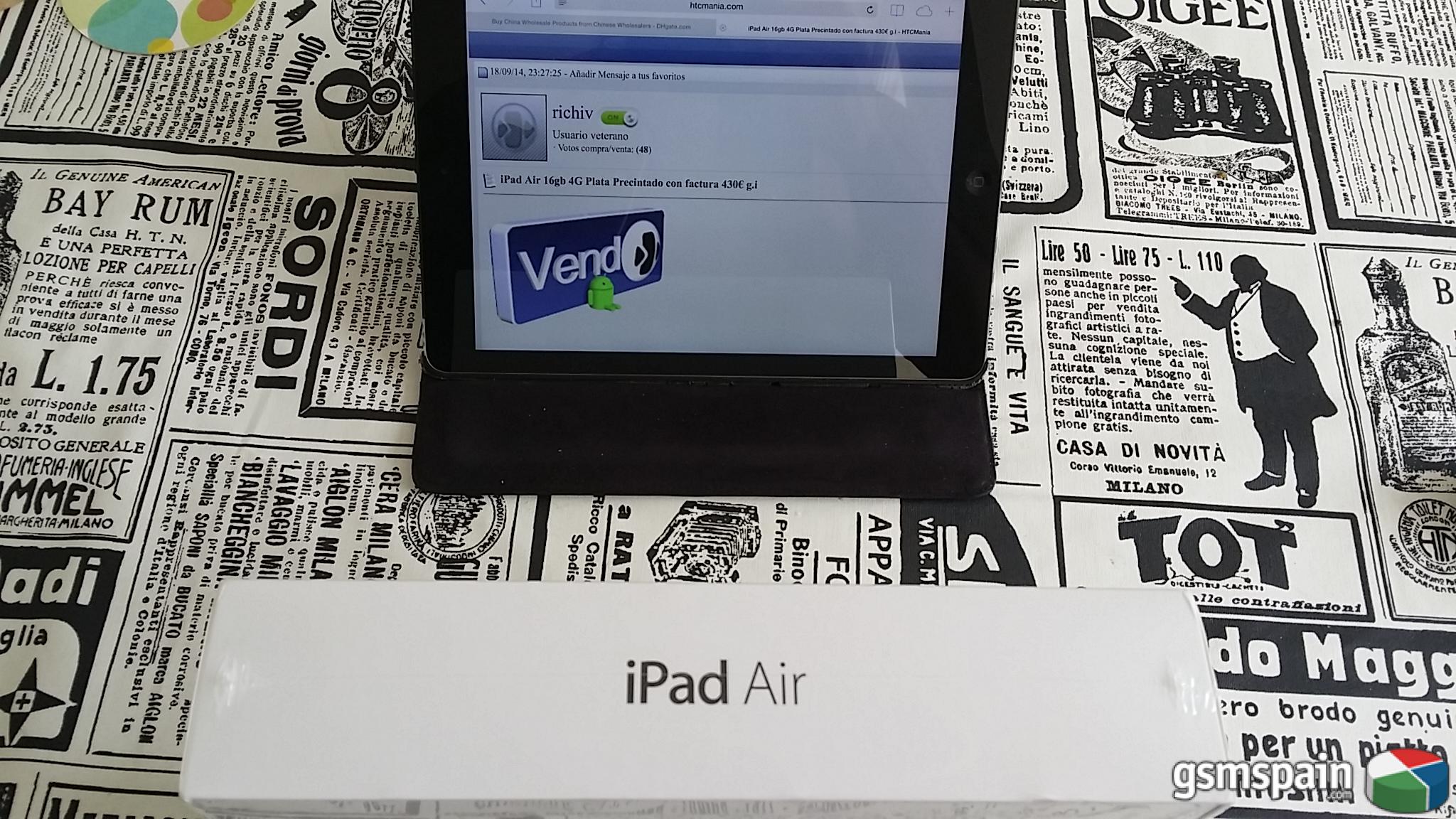 [VENDO] iPad Air 16gb 4G Plata Precintado con factura 430 g.i