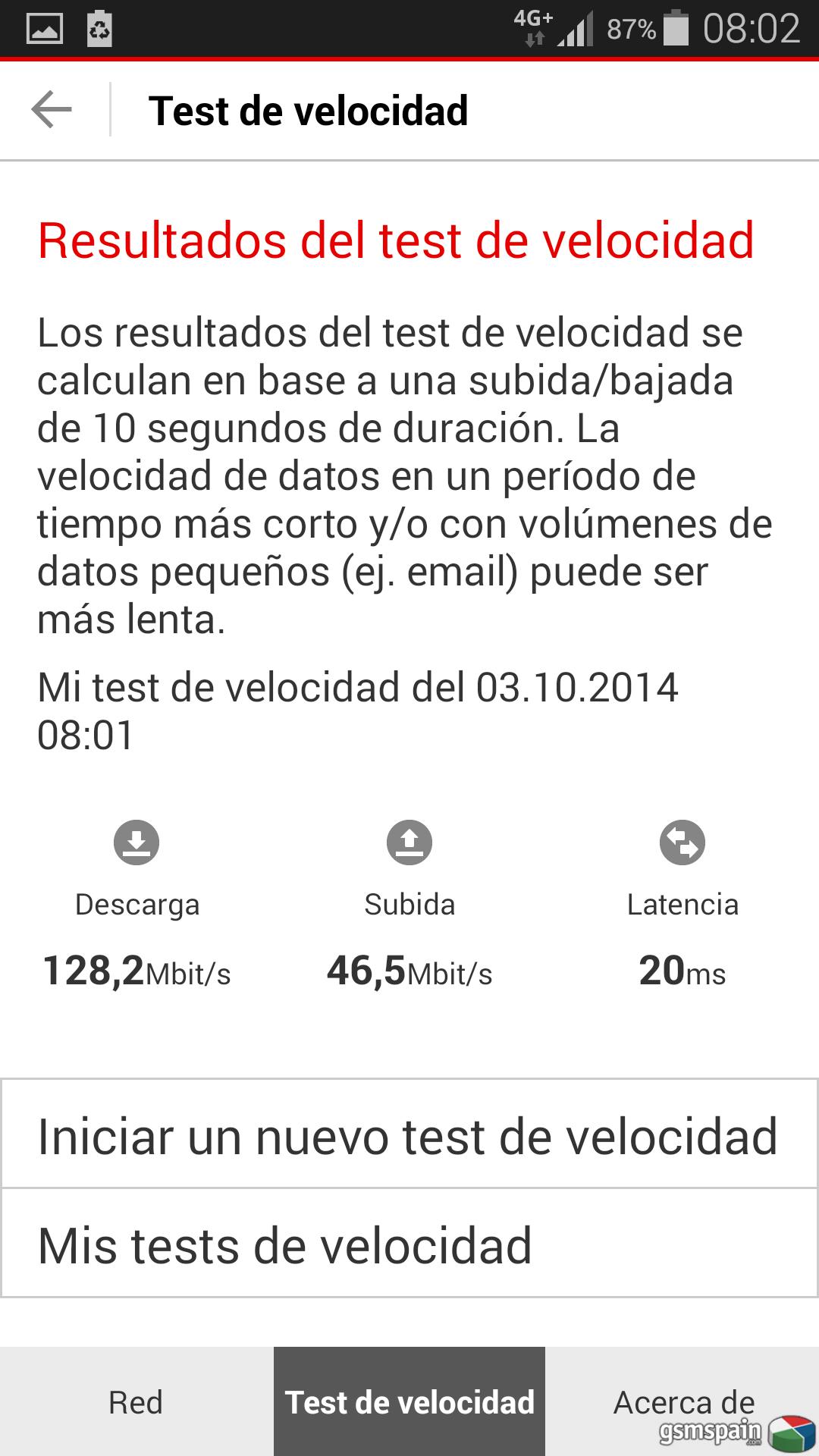 Pruebas Red Vodafone  LTE-A