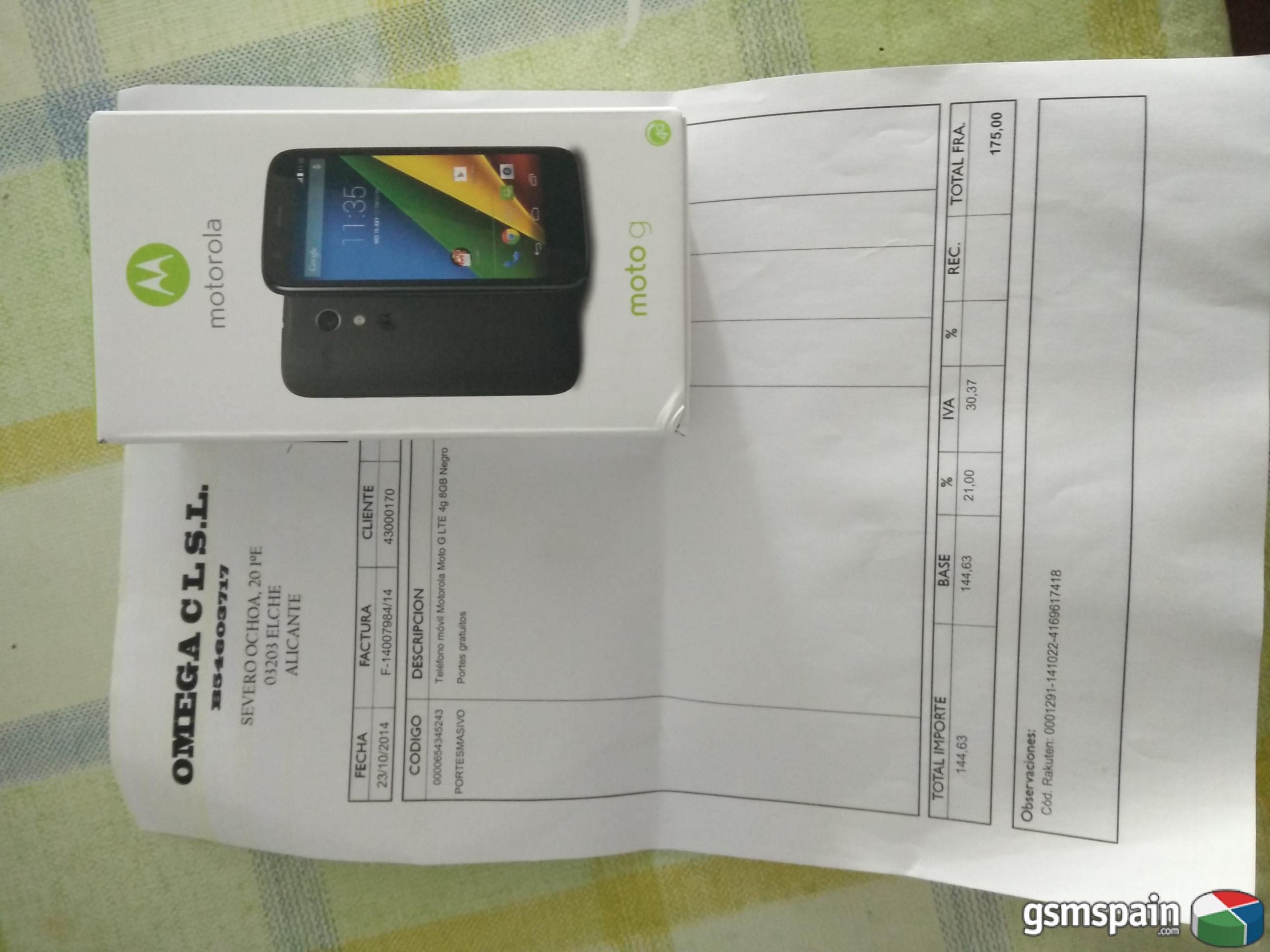 [VENDO] Motorola Moto G 8gb 4G LTE Negro precintado con factura por 150