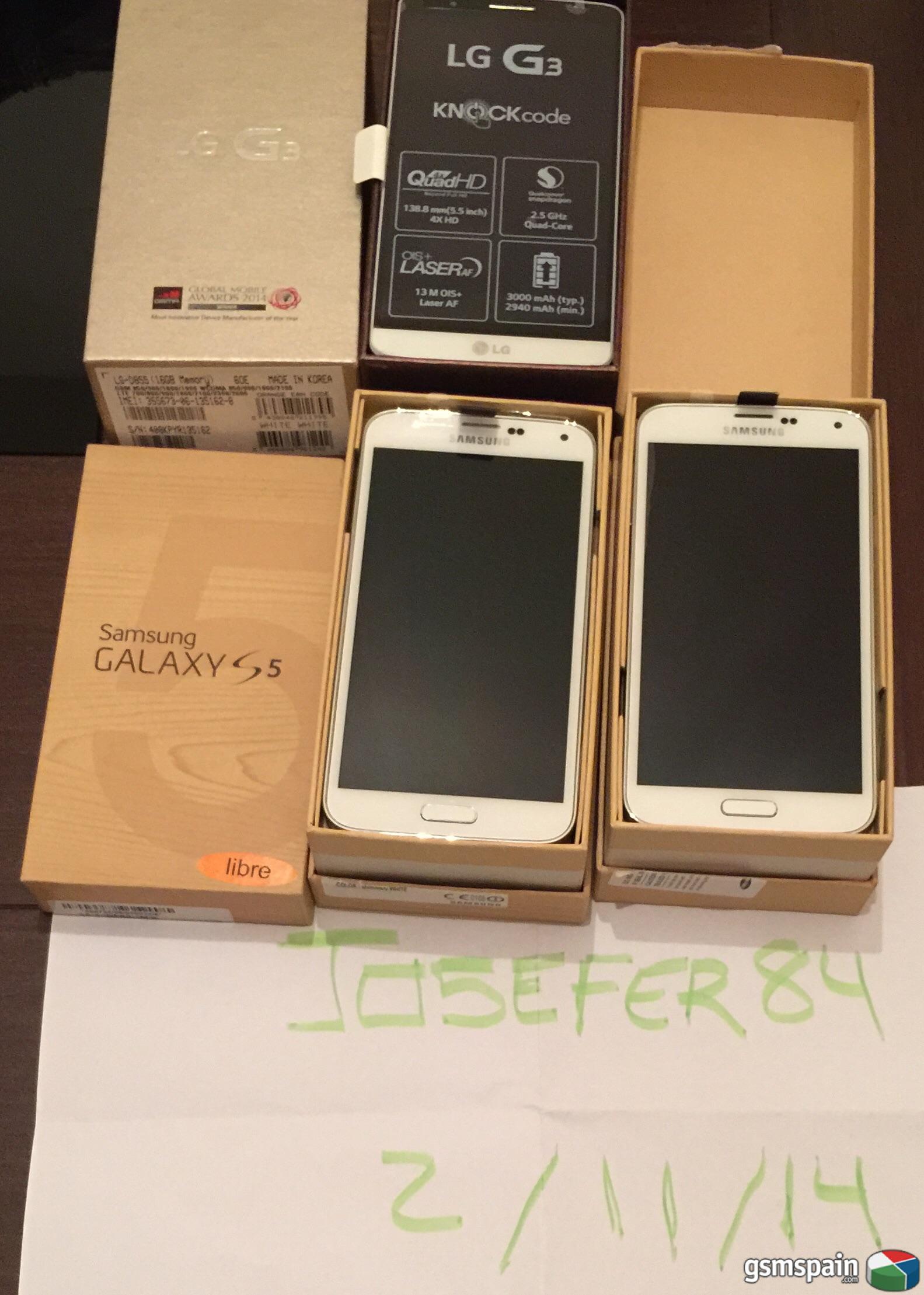 [VENDO] 2 x Samsung Galaxy S 5 y G3. Blancos y Libres.