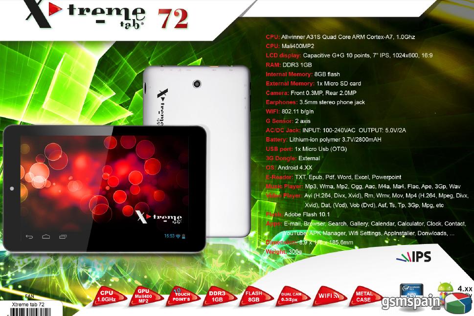 [VENDO] Tablet xtreme X72 Quad core 1Ghz  1gb ram