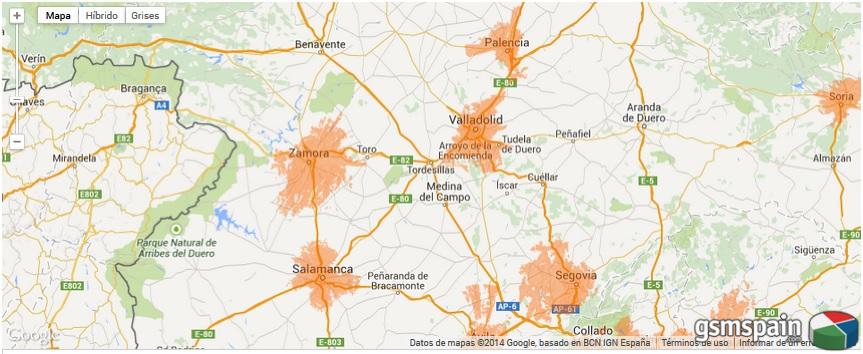 Irreales mapas de cobertura 4G de Orange.