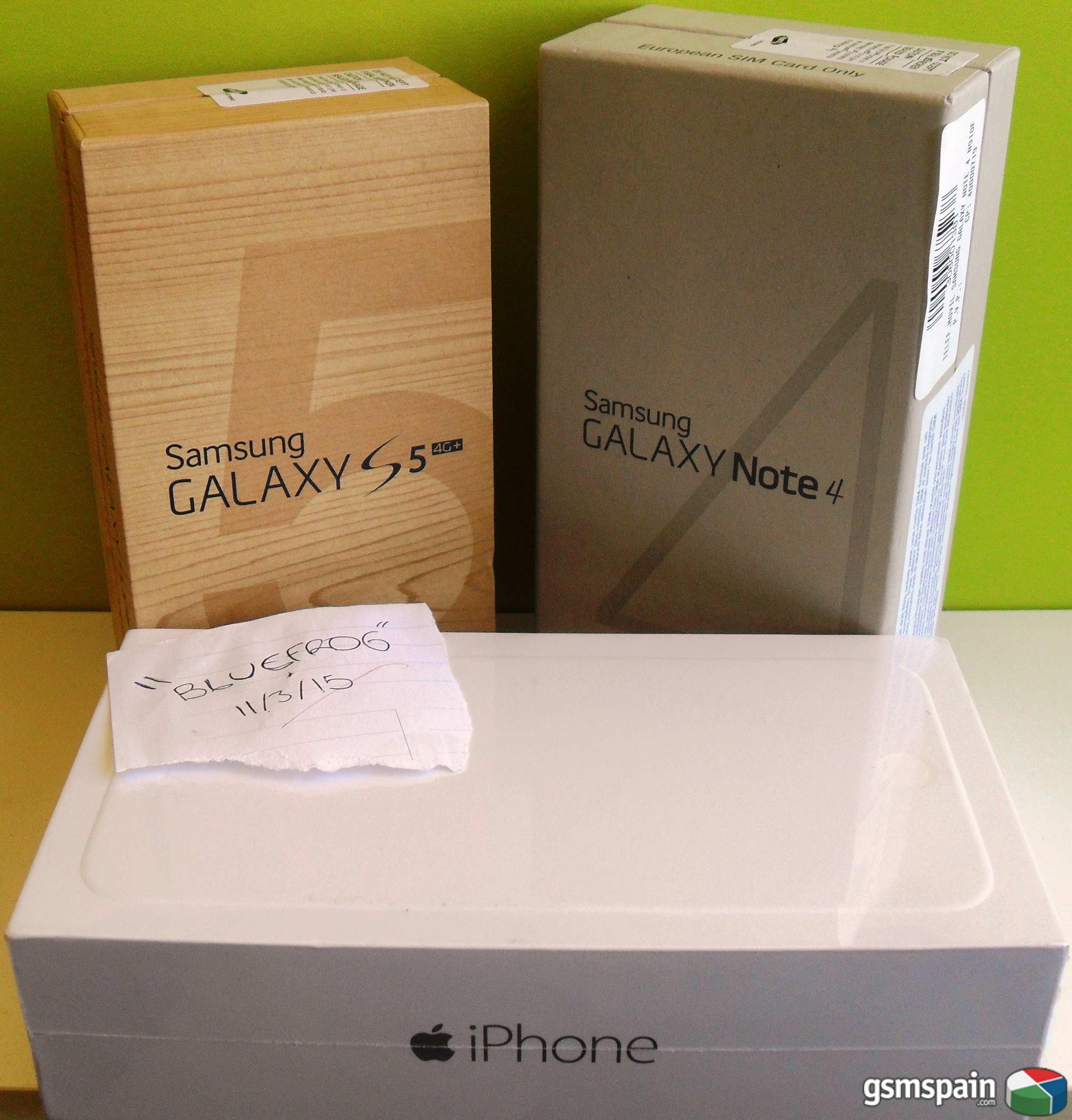 [vendo](())S5 4G+NOTE 4IPHONE 6 PLUS 128GBPRECINTADO, FACTURA(())