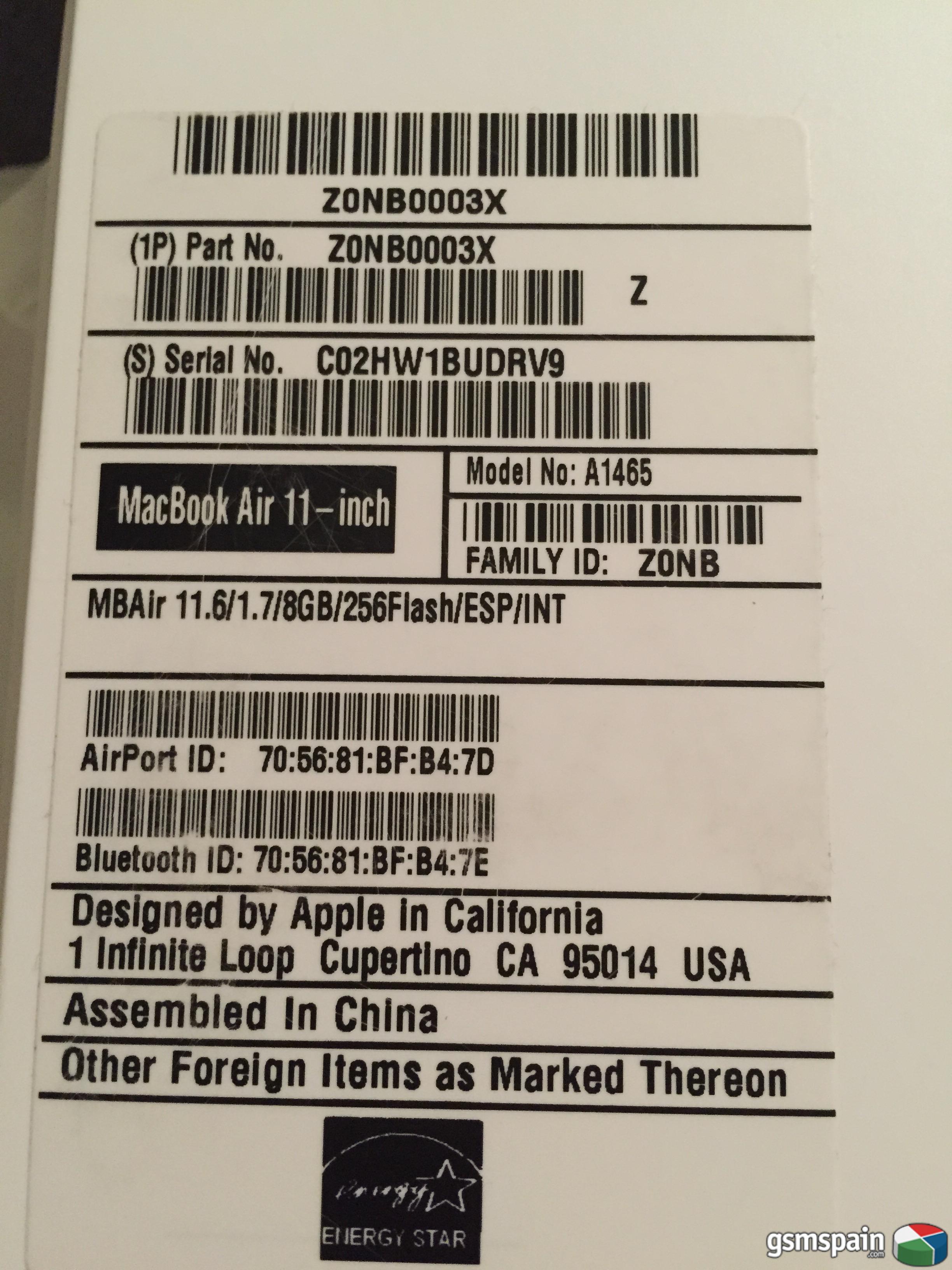 [VENDO] MacBook Air 11,6 i5 8Gb 256Gb 2012
