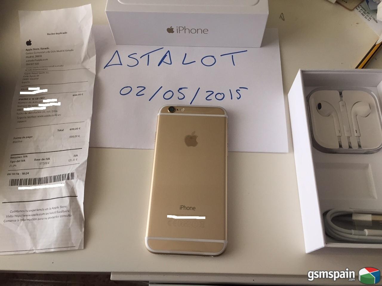 [VENDO] iPhone 6 16 GB Gold con factura apple store