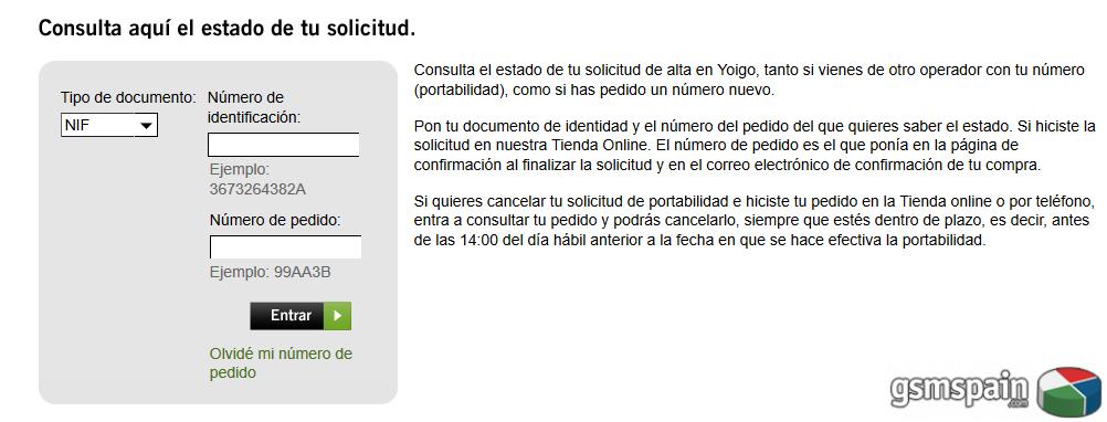 [AYUDA] Estado pedido yoigo, sin datos