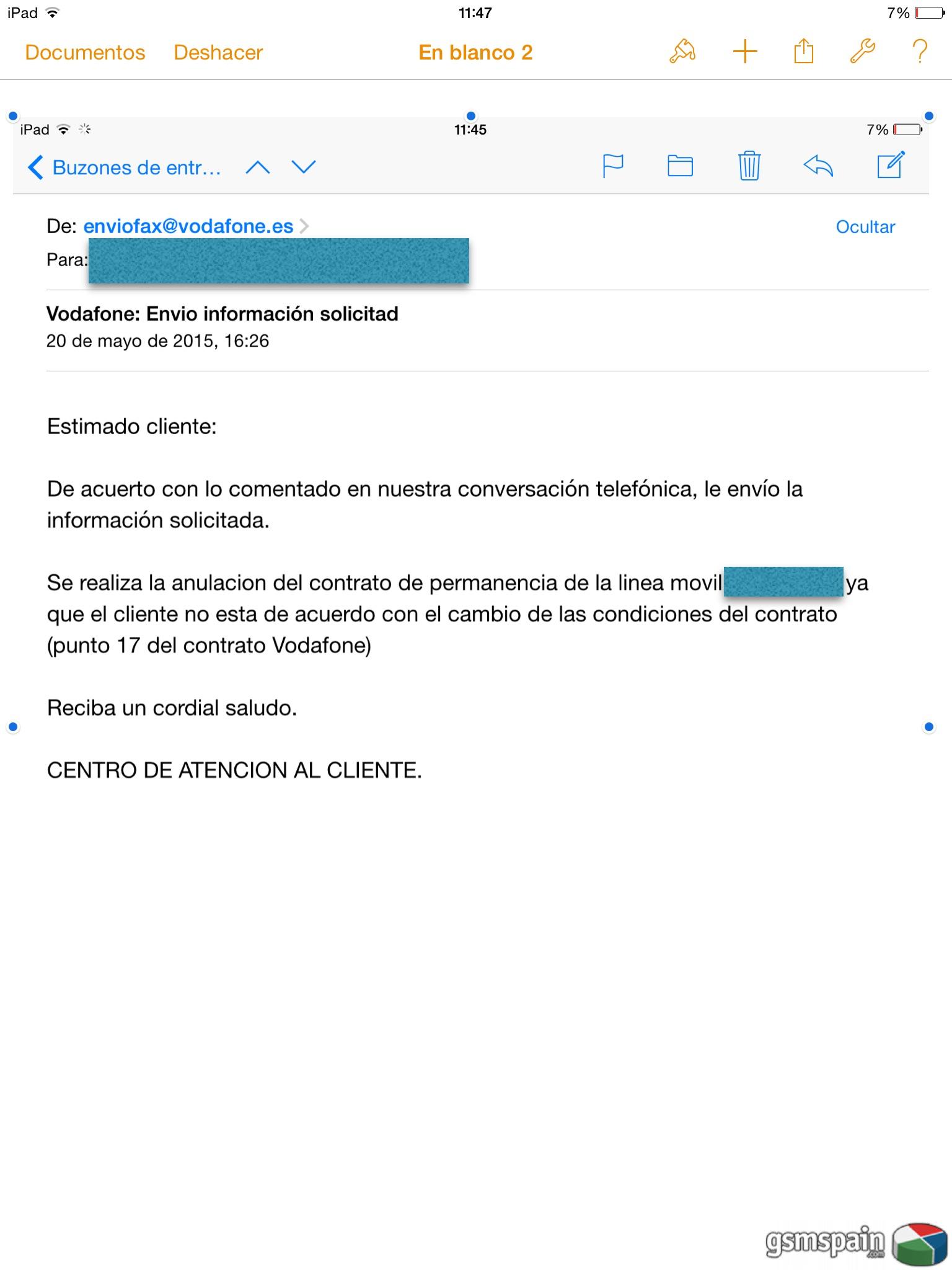 [AYUDA] Sms de Vodafone informando cambio de tarifa.