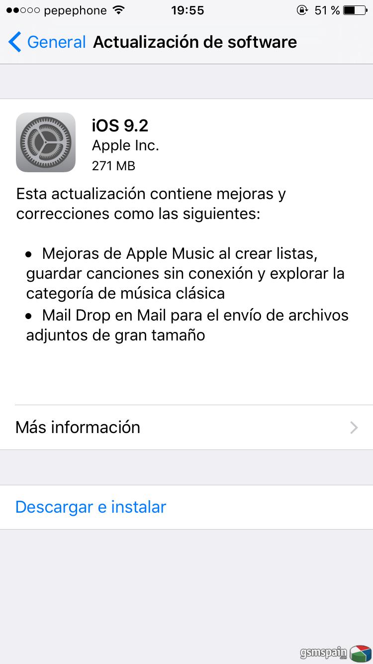 iOS 9.2 disponible