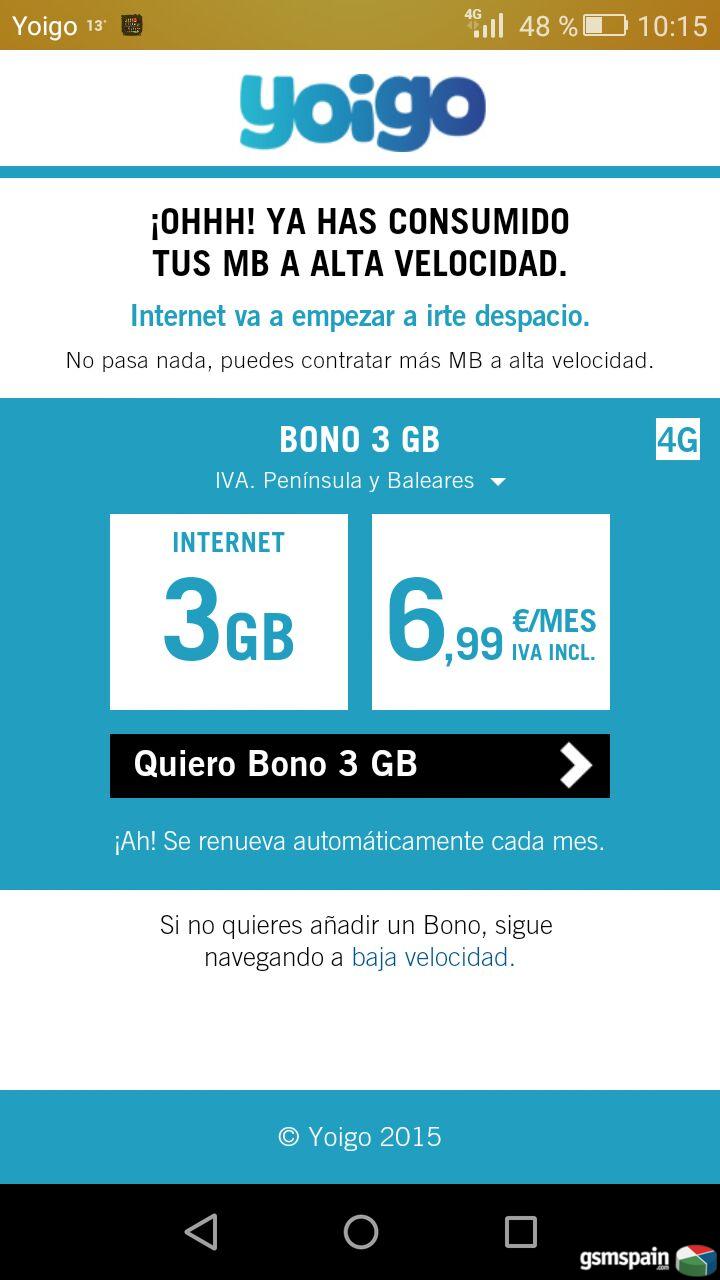 [AYUDA] Bono de 3 gb de datos de Yoigo!!