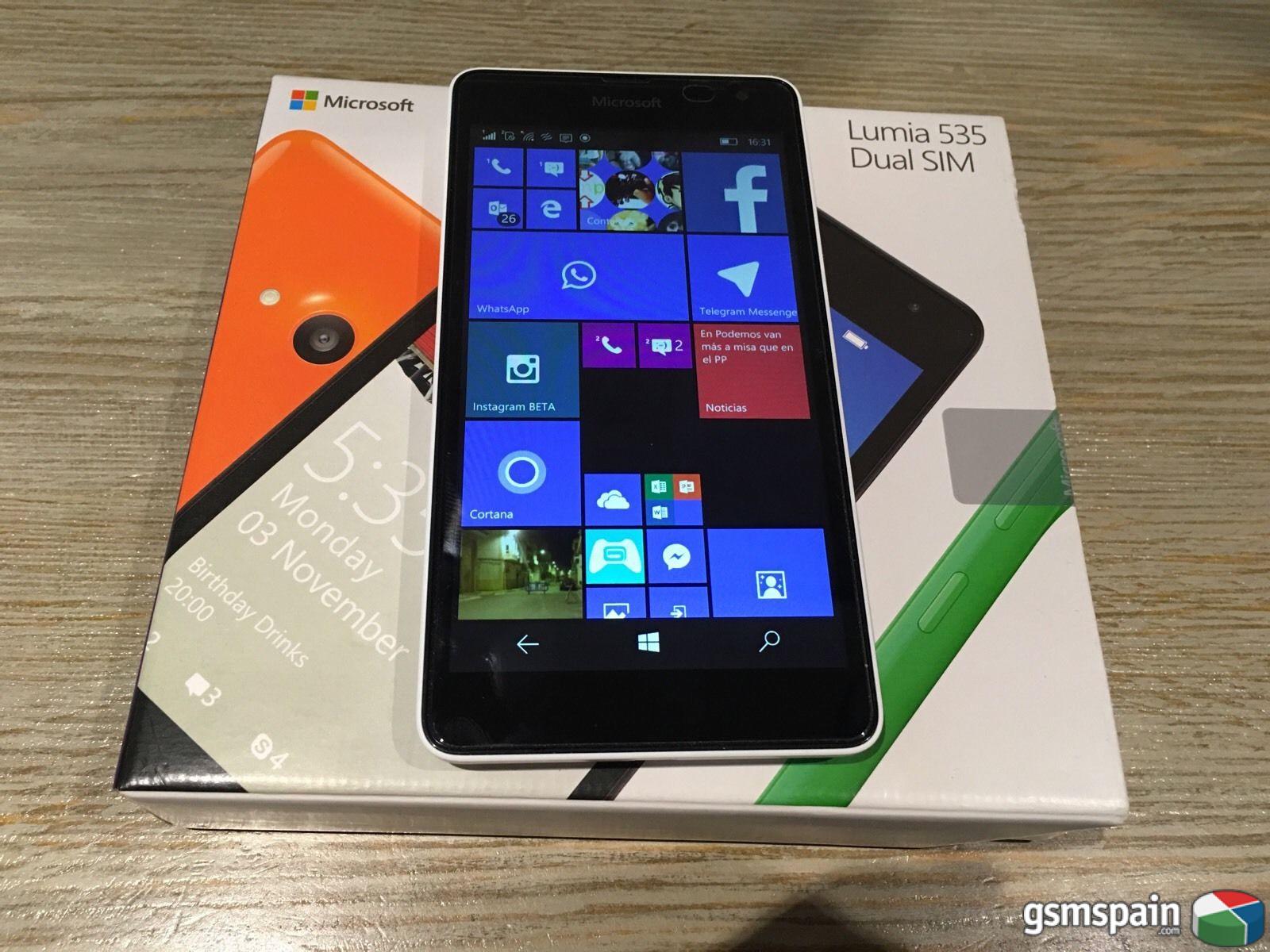 [VENDO] Lumia 535 Blanco. 8GB Dual Sim, W10. Sin uso. Cristal templado.