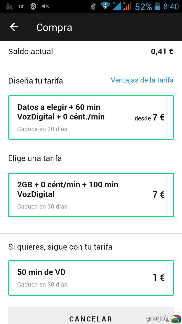 .Tuenti devolver el dinero de los datos no consumidos