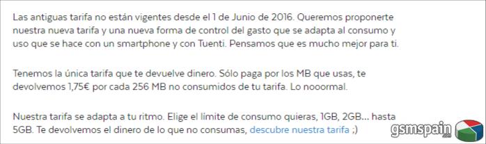 .Tuenti devolver el dinero de los datos no consumidos