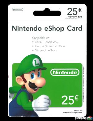 [VENDO] Tarjeta recarga Nintendo 25 eShop Card por 20 euros (12 unidades disponibles)