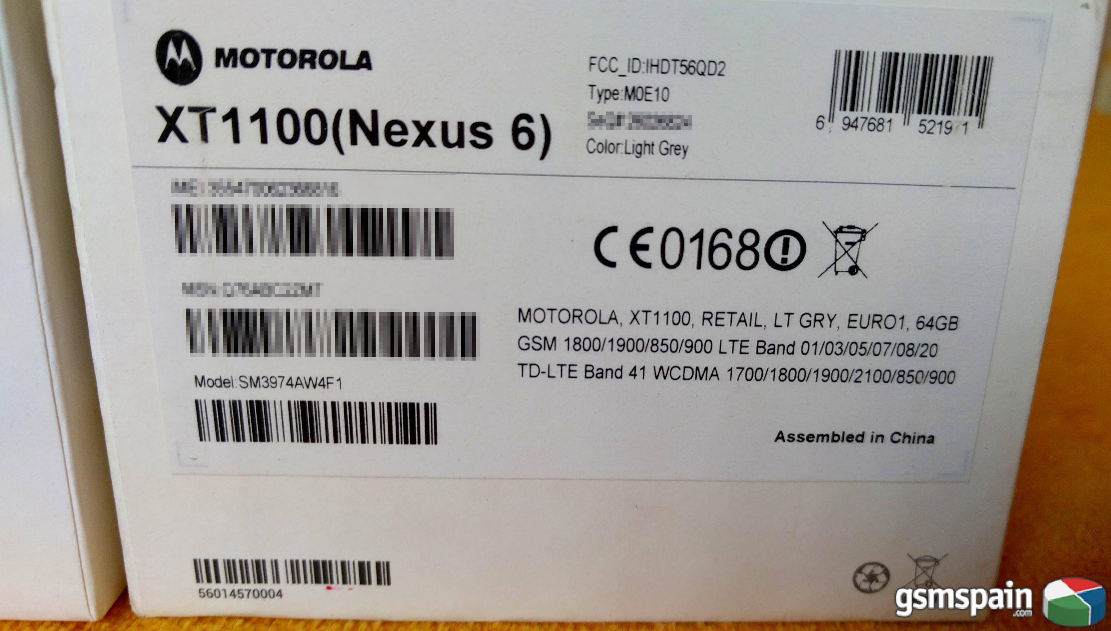 [VENDO] Motorola XT1100 Google Nexus 6 64 Blanco