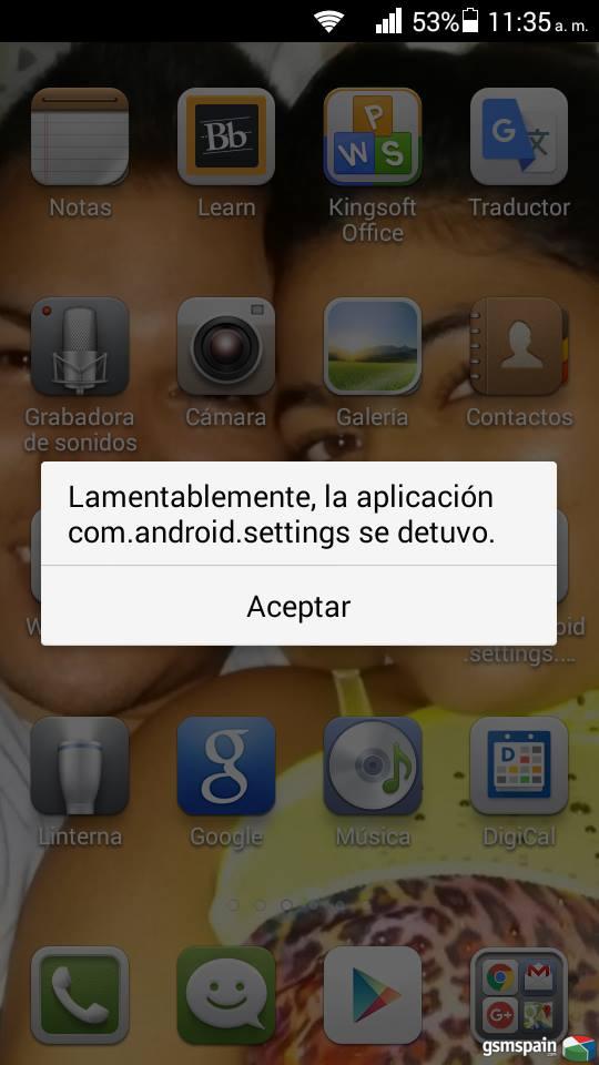 [AYUDA] Error en la aplicacin ajustes (com.android.settings)