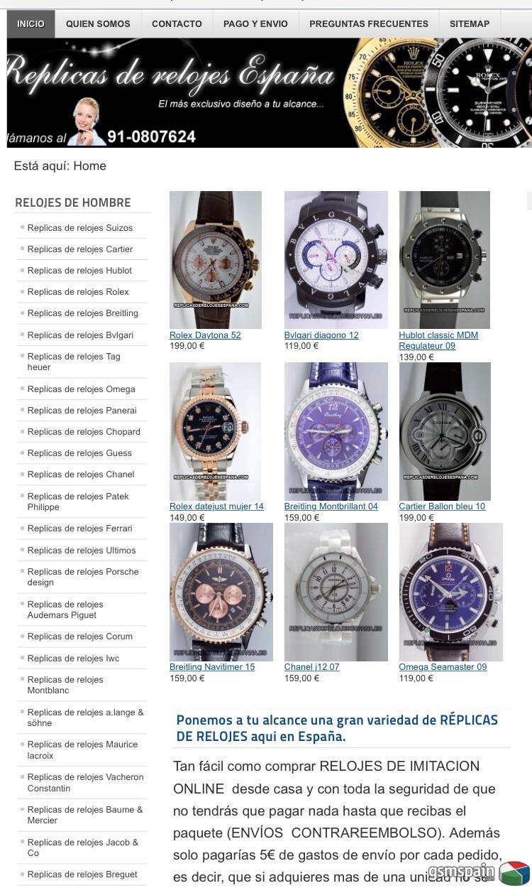Dnde comprar buenos relojes rplicas?  Qu pginas me aconsejis?