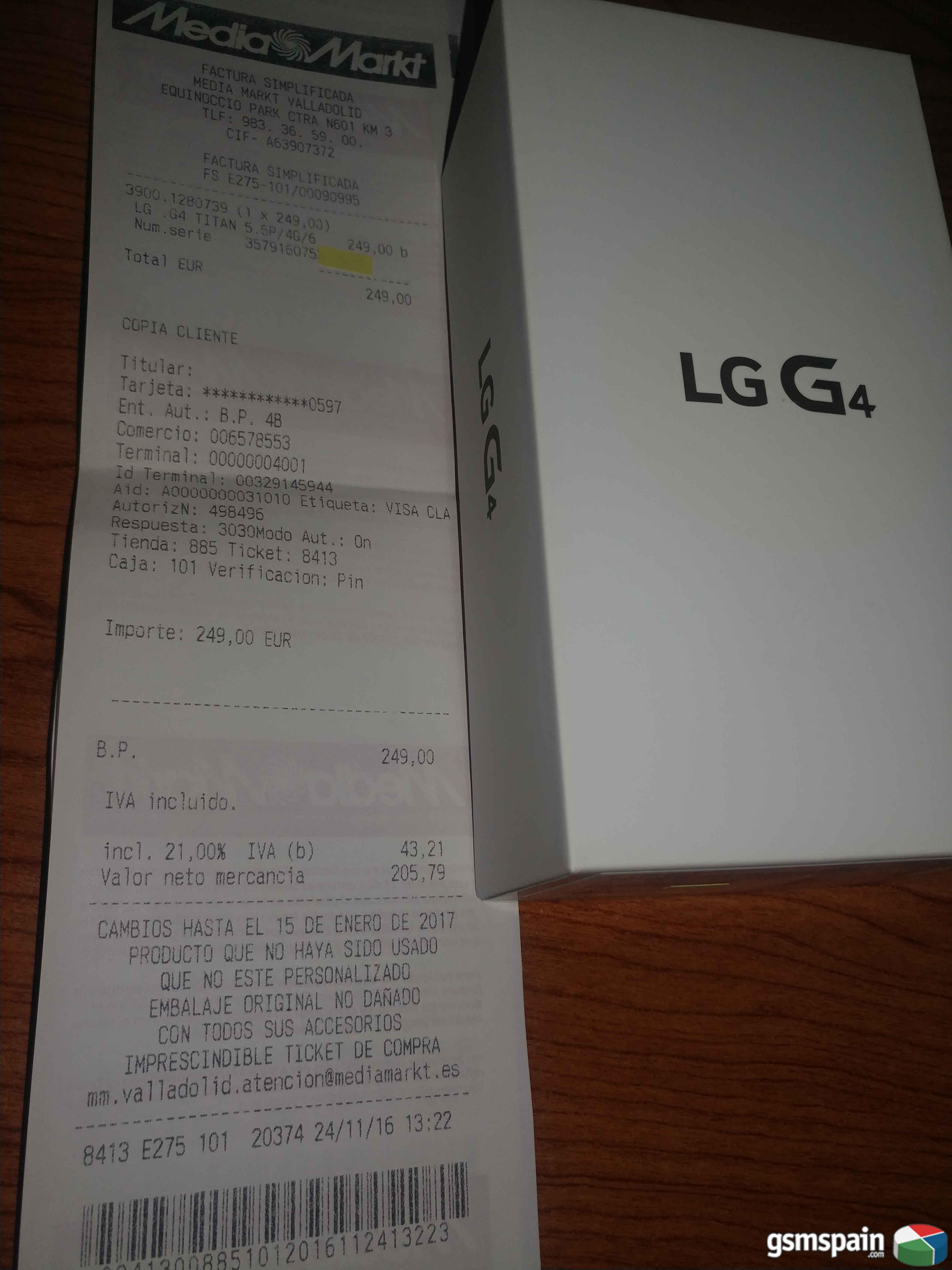 [VENDO] LG G4 precintado 225 G.I.