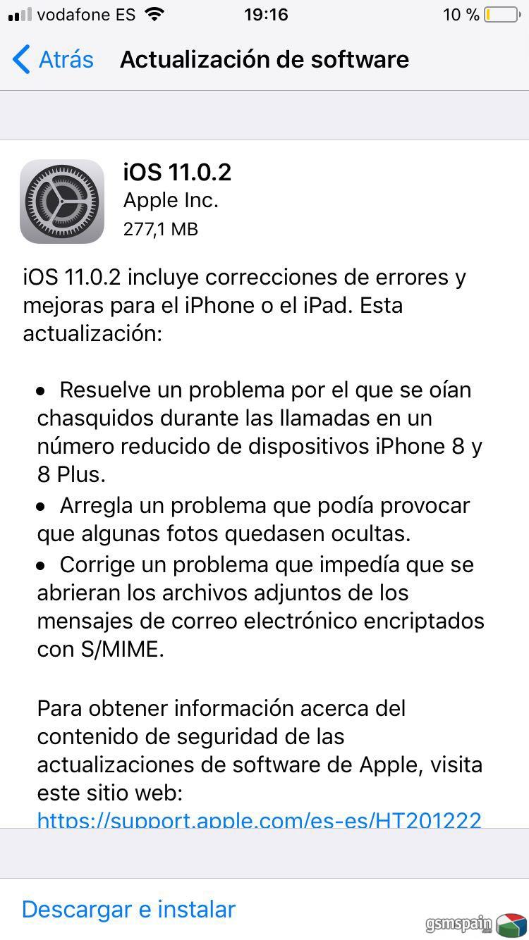 [HILO OFICIAL] iOS 11.0.2 lanzado
