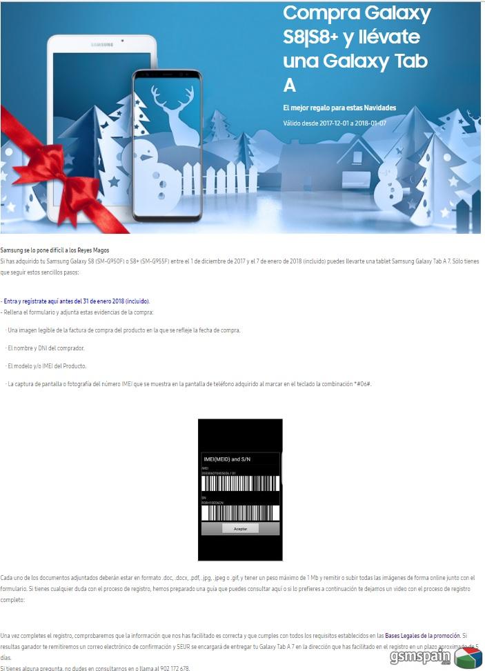 Promocin Navidad Compra Samsung Galaxy S8 Y Te Regalan Samsung Galaxy Tab A7