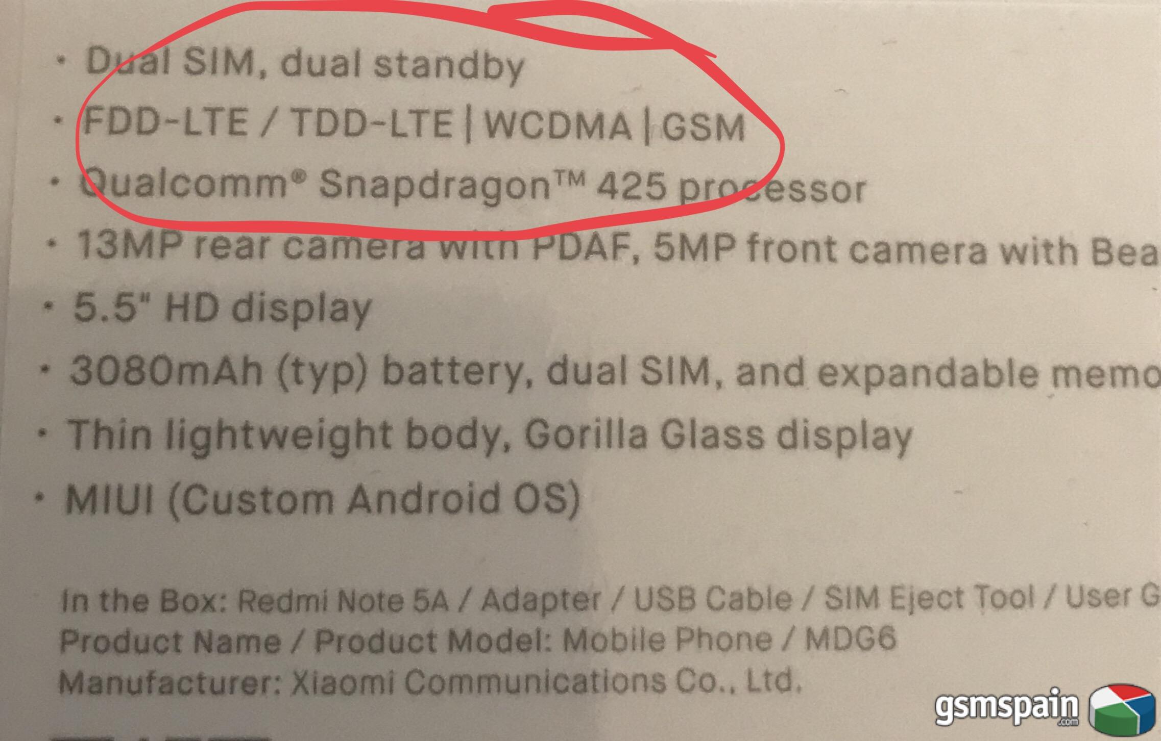 [VENDO] Xiaomi Redmi Note 5A GOLD (Version Global) 100