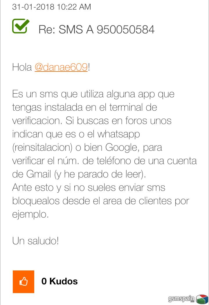 SMS 950050584 Verificacin de SIM de Google