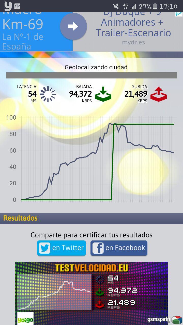 Parece que yoigo esta metiendo 4g+ en su red