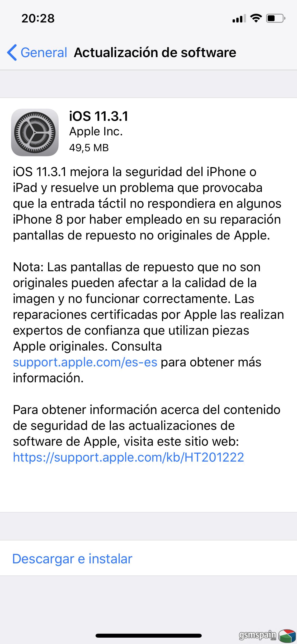 [HILO OFICIAL] iOS 11.3.1 disponible