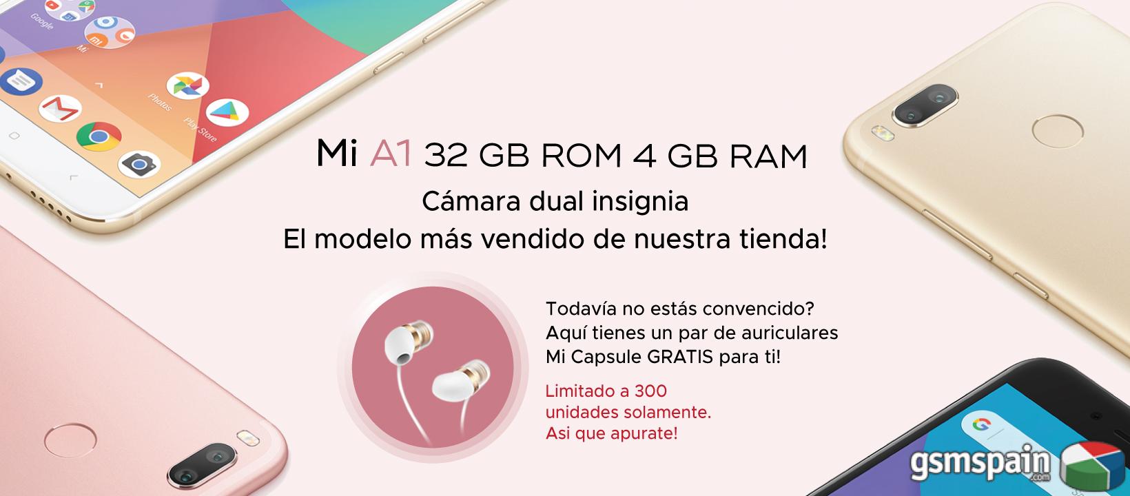 [VENDO] Xiaomi Mi A1 32GB a 160! REGALO AURICULARES XIAOMI MI CAPSULE!! Garantia 24 meses!