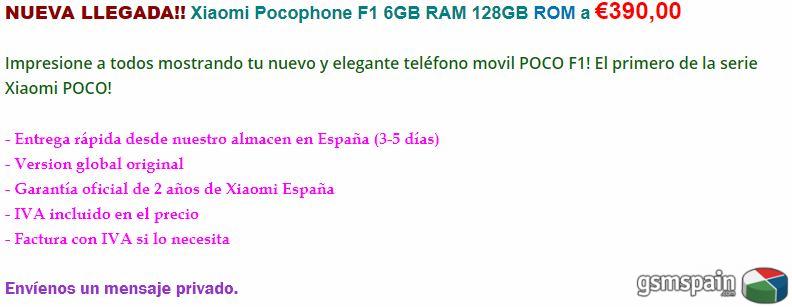 [VENDO] Xiaomi Pocophone F1 6GB RAM 128GB ROM a  390! entrega gratis! garantia 24meses!