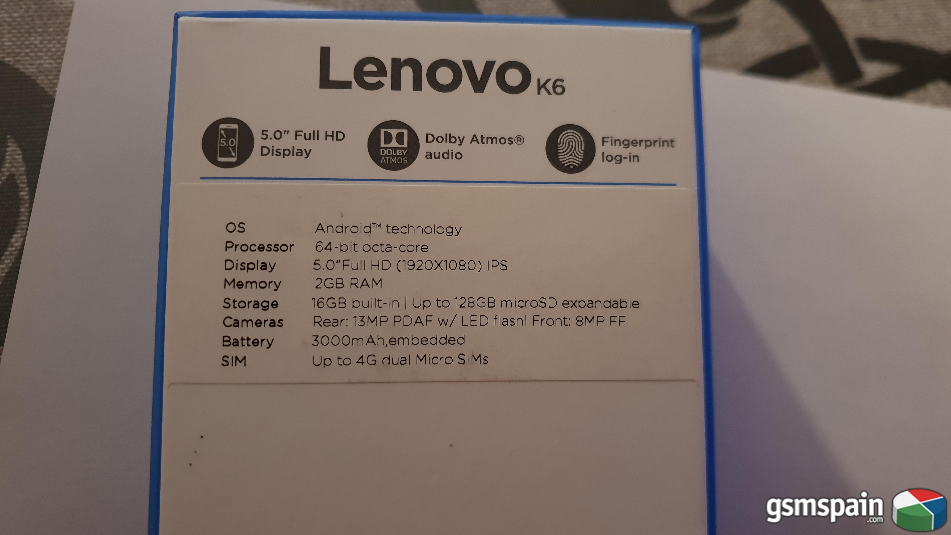 [VENDO] Lenovo k6