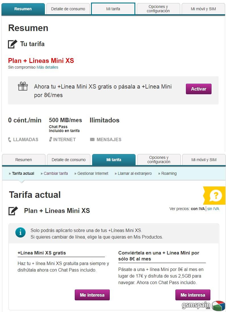 [AYUDA] Sobre la +linea mini XS gratis