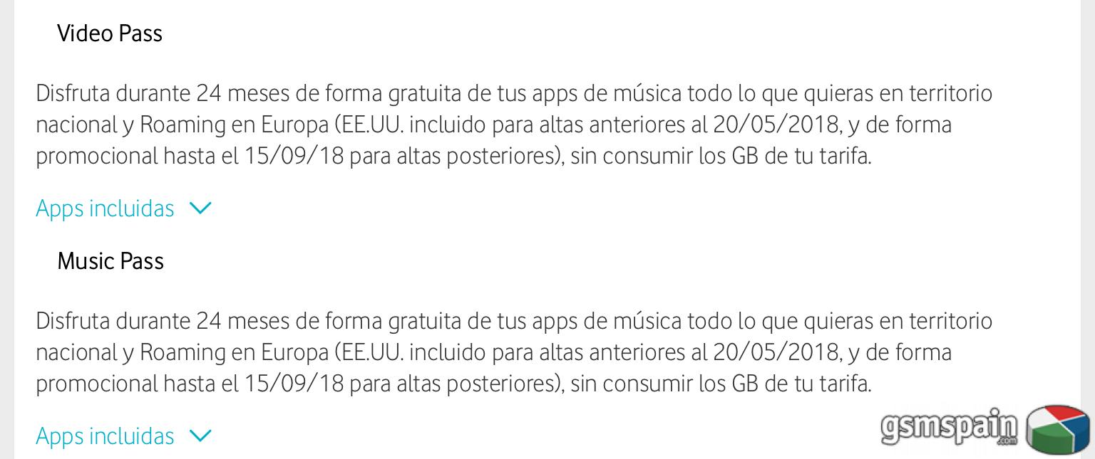 Music pass gratis en tarifas Red.