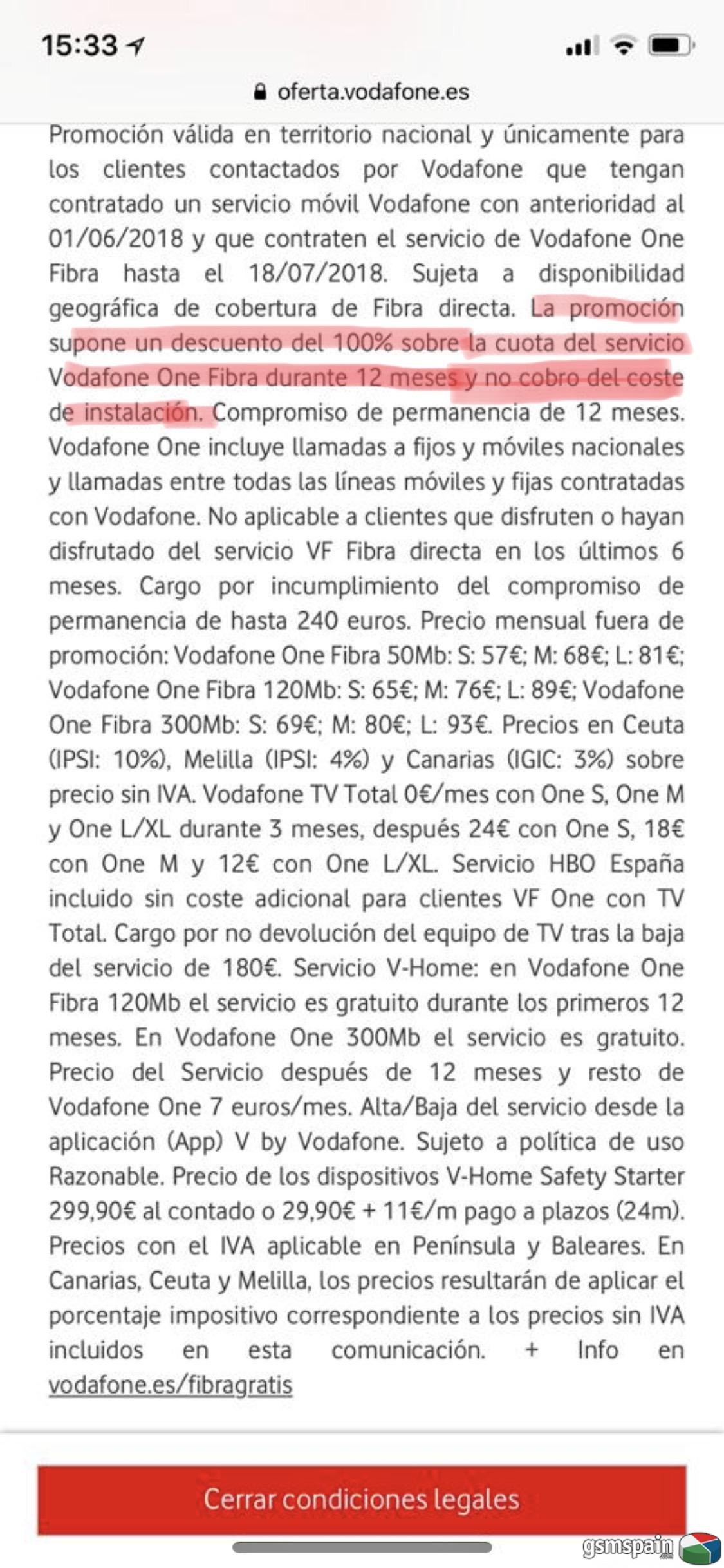 [AYUDA] Problemas con Vodafone no aplica descuentos