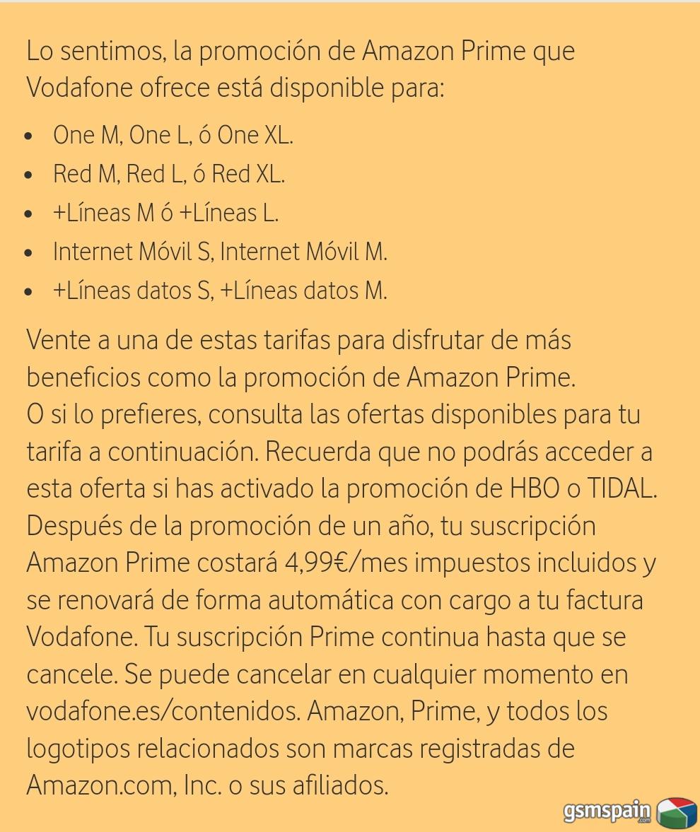 Vodafone regala a sus clientes una suscripcin de 1 ao a Amazon Prime