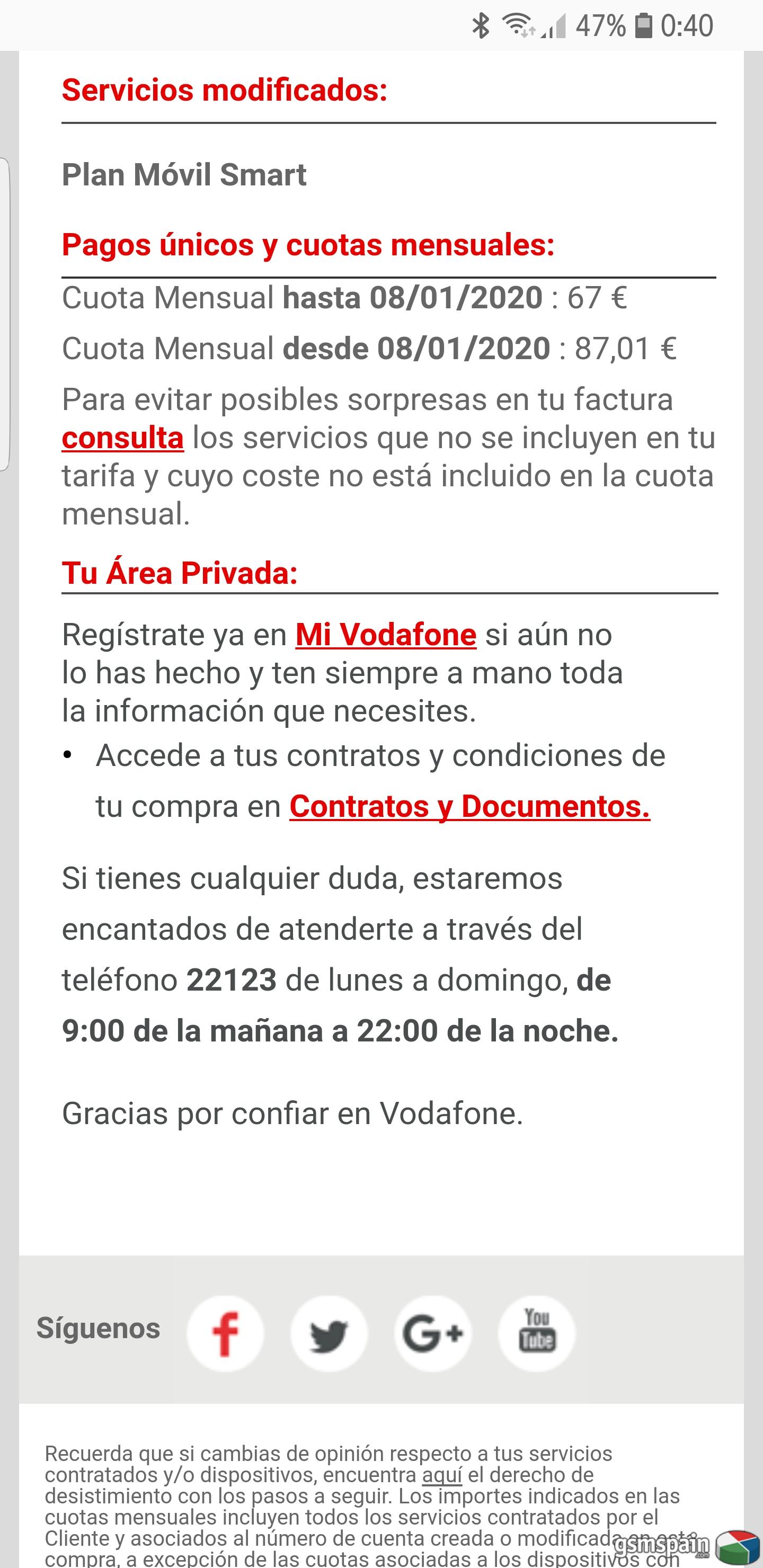 [AYUDA] Resumen de tu compra no coincide con la oferta de Vodafone para cancelar portabilidad