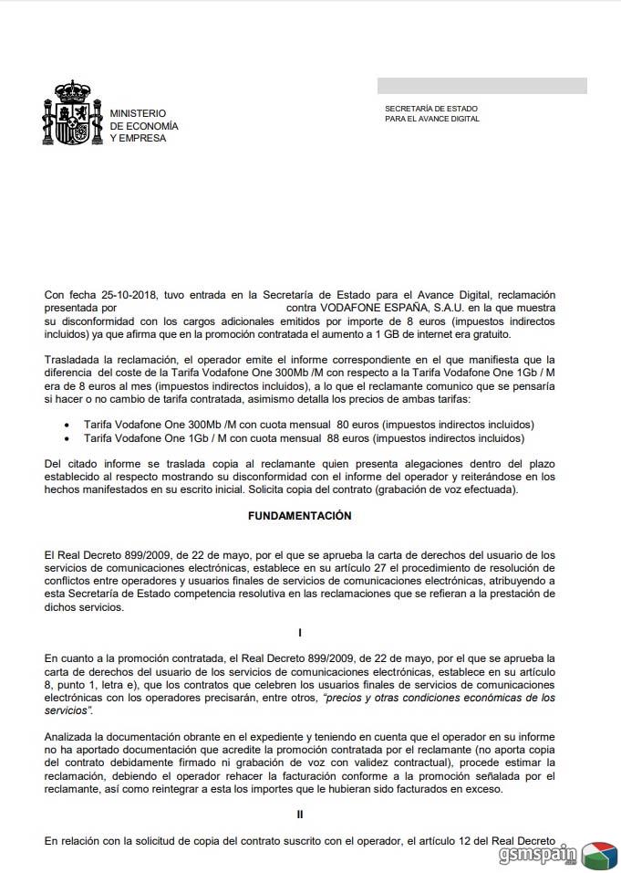 He ganado un procedimiento a vodafone en usuarios teleco y.....