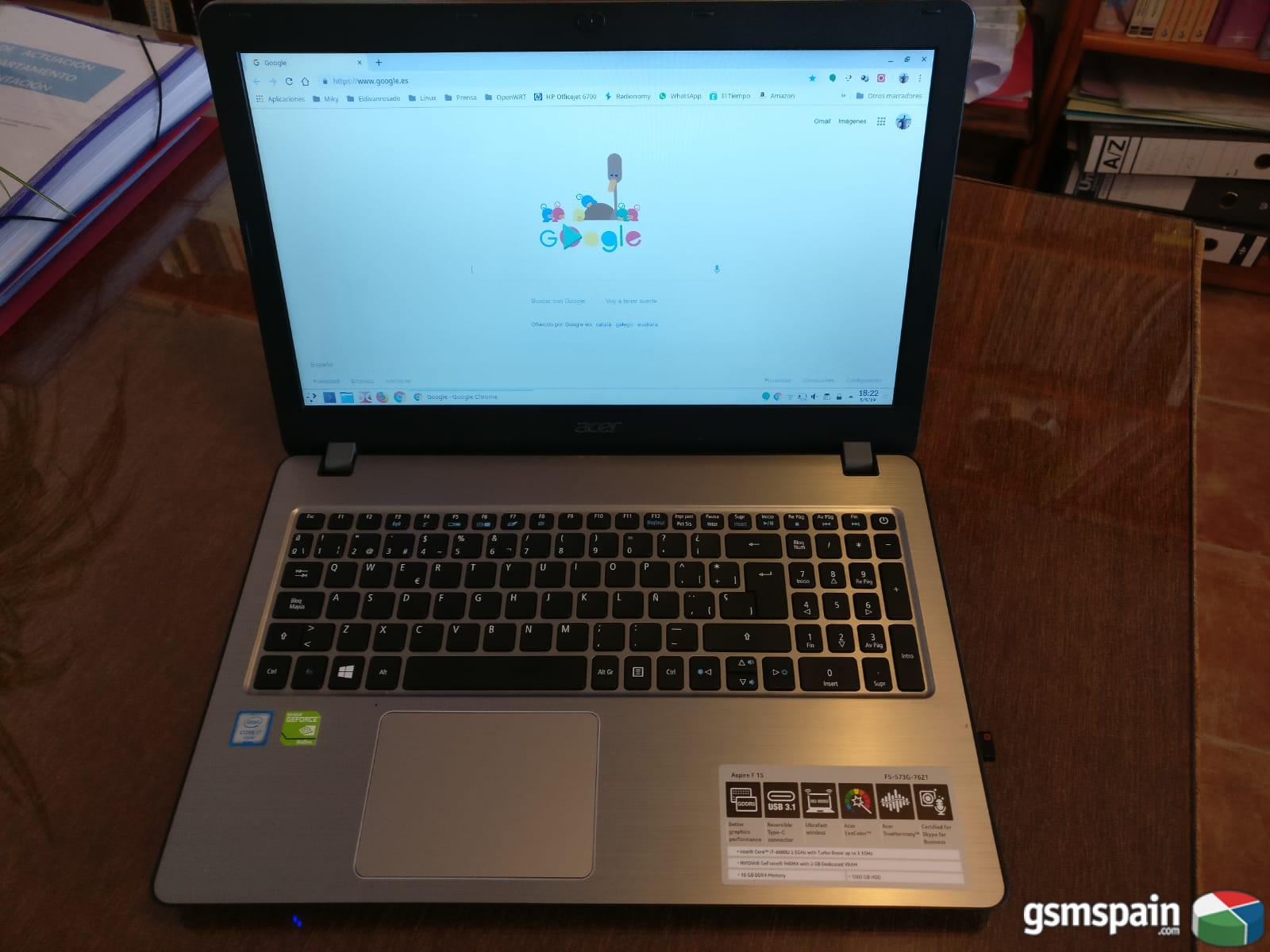 [VENDO] Impecable - ACER Aspire F15 - 573G (i7 con 16 Gb RAM)