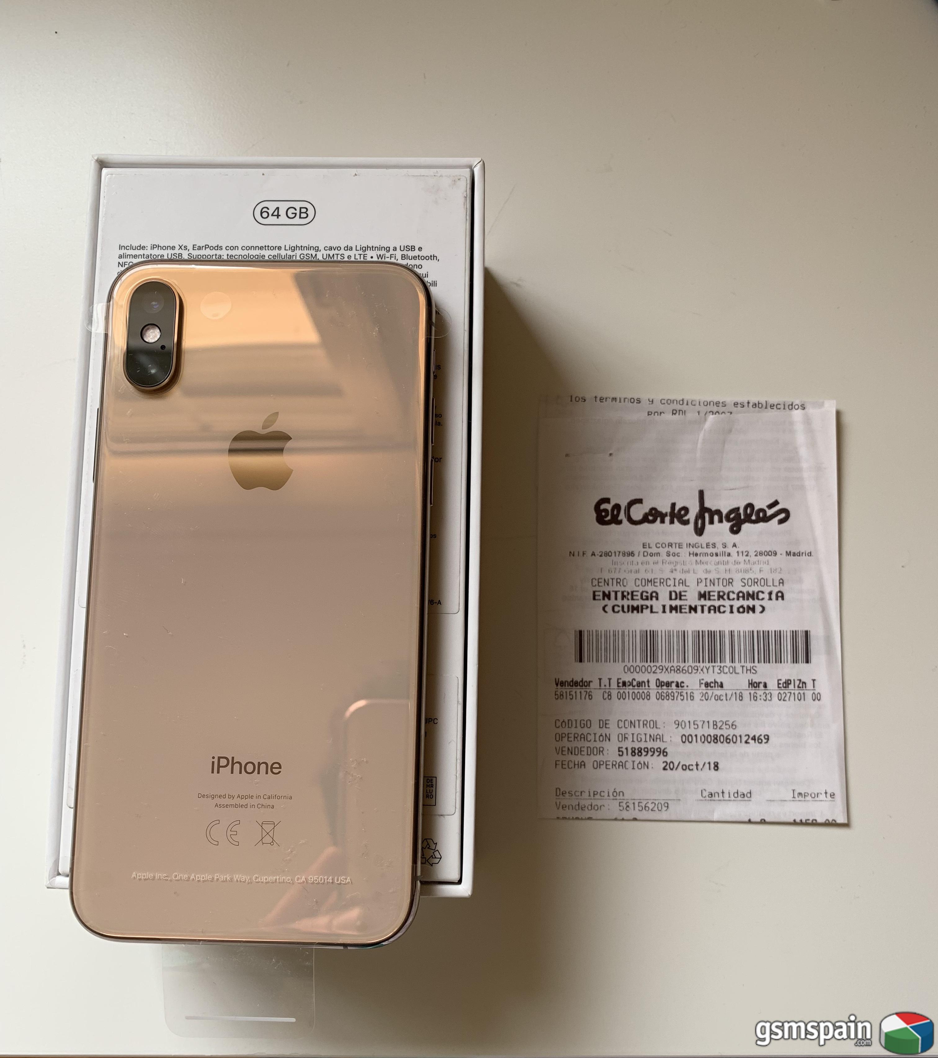 [VENDO] Iphone XS 64gb dorado a estrenar 799