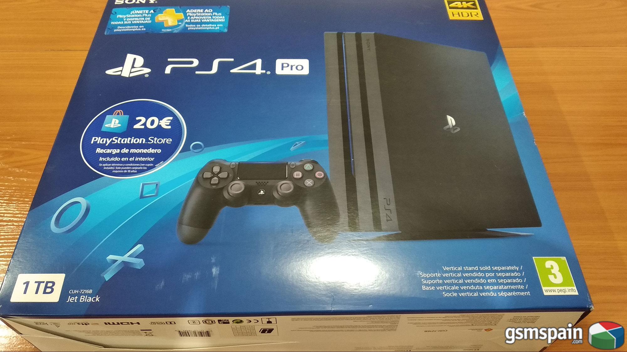 [VENDO] Playstation 4 Pro (PS4) - Consola de 1TB + 20 euros Tarjeta Prepago NUEVA A ESTRENAR