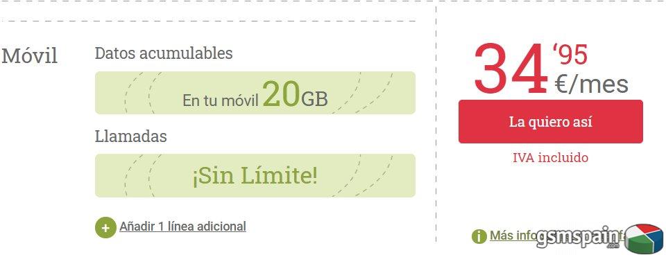 [HILO OFICIAL] Llamadas ILIMITADAS + 20 GB x 15 EUROS . Fibra /mvil / 2 lneas gratuitas 35 euros .