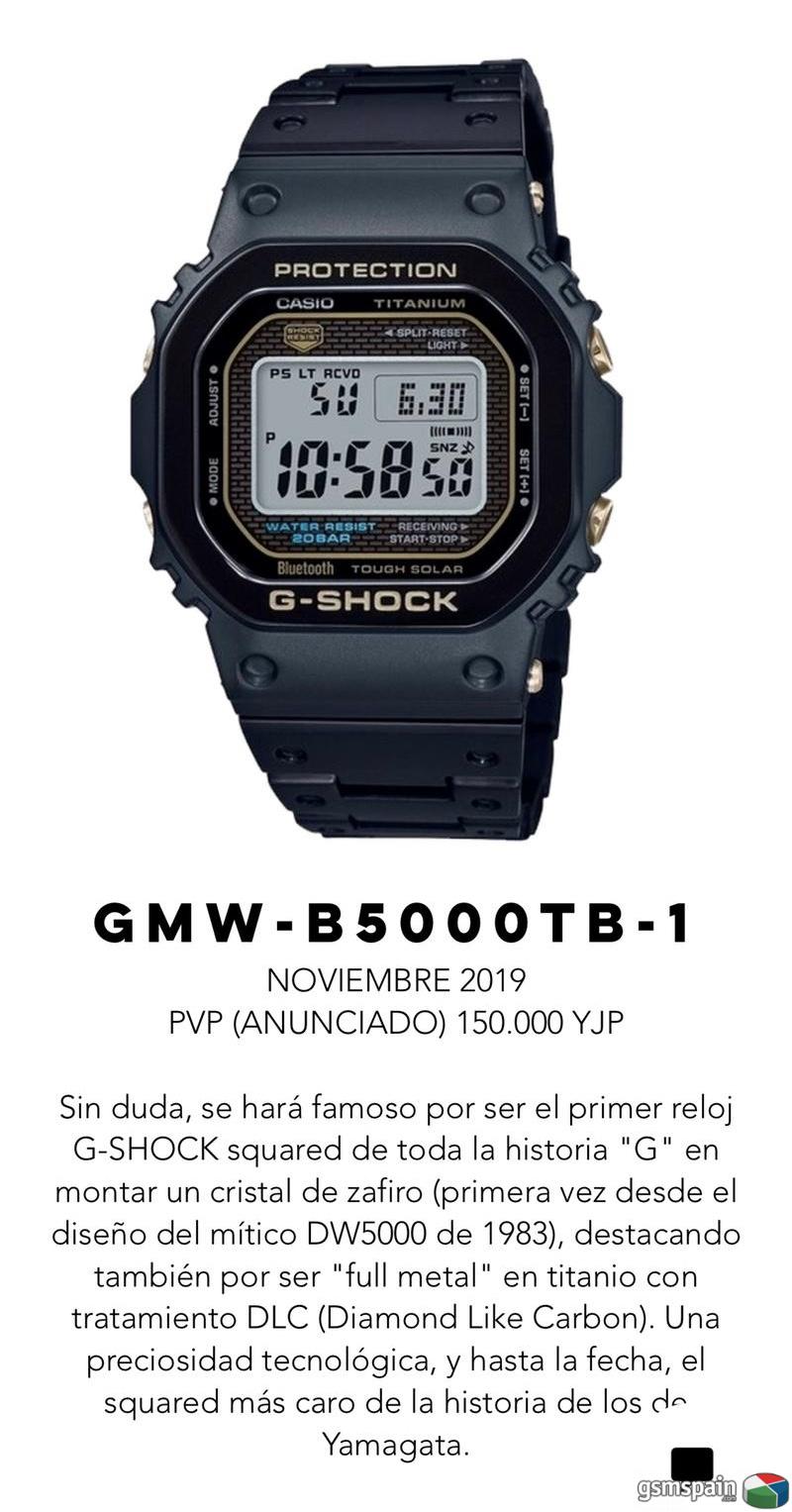 [VENDO] CASIO SQUARE GMW-B5000TB TITANIO - Factura