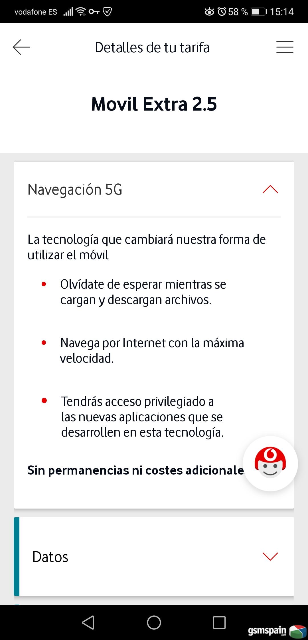 Tarifa nueva Movil Extra 2.5